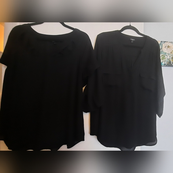 2 Torrid black blouses 1x and 2x - Picture 1 of 6